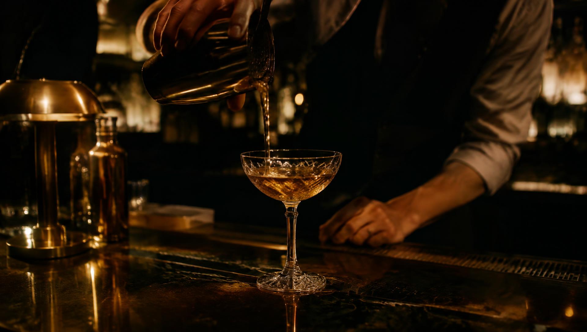 Bartender pouring a cocktail